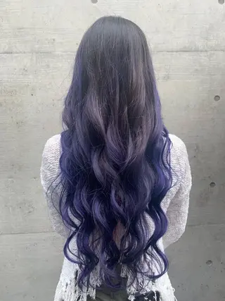 ロング カラー 色落ちまでキレイに！ ！女性サロンのヘアスタイル
