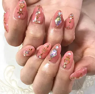 ネイル 渋谷／チップ長さ出し 👑アプレgel-xのネイルデザイン