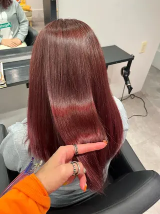 セミロング カラー 庄内＊三国baron ANJUのヘアスタイル