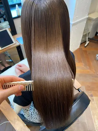 ロング カラー 顔まわりカット✨艶髪 ✨髪質改善✨伴響佳のヘアスタイル