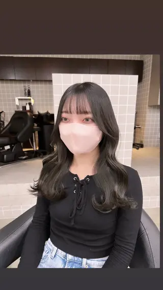 ロング カラー パーマ ヘアアレンジ メンズ 上品＆韓国風 🥀海心🥀のヘアスタイル