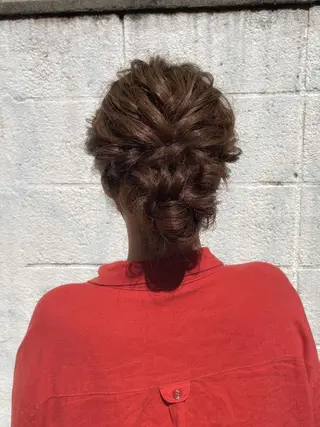 セミロング ヘアアレンジ ヘアアレンジ にいた かづしげのヘアスタイル