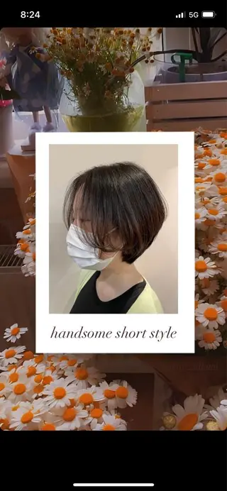 ショート 韓国風パーマ❁ fu-ka❁艶カラーのヘアスタイル