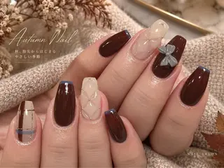 ネイル エツメ💅 長さ出し🎀デザインのネイルデザイン