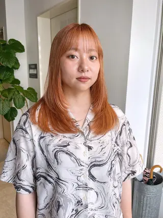 ミディアム カラー かわい りほのヘアスタイル