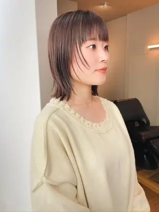ミディアム カラー 緒方リエ 時短ショート・ボブのヘアスタイル