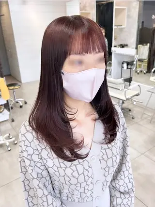 セミロング レイヤー/艶髪カラー 森本くるみのヘアスタイル