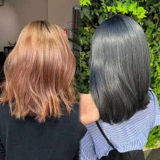 カラー ウルフ/レイヤー/ ブリーチカラーのヘアスタイル