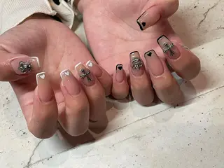 ネイル 韓国/ワンホン/長さ 出しつけ放題🎀のネイルデザイン