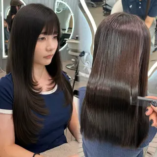 ロング ヘアアレンジ 大宮‎縮毛矯正🩵 レイヤー　佐藤和のヘアスタイル