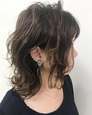 ミディアム カラー パーマ ヘアアレンジ メンズ キッズ ネイル マツエク・マツパ Lien 深井店のヘアスタイル