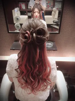 ロング ヘアアレンジ セット&メイク RICK trickのヘアスタイル