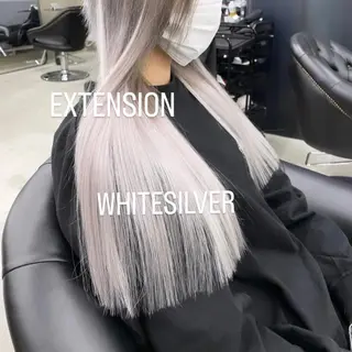 ロング カラー エクステ🩵ブリーチ 韓国ヘア🩵KAEのヘアスタイル