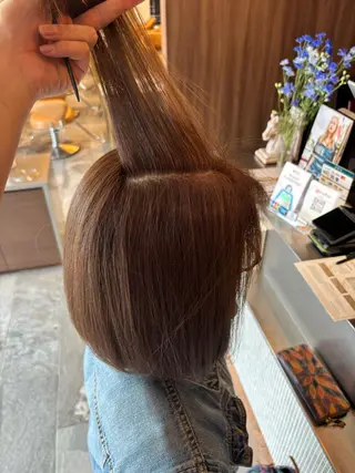 ミディアム 白髪ぼかし&ショート &ツヤ髪💎YUMAのヘアスタイル