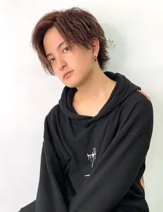 ミディアム カラー パーマ メンズ メンズ縮毛矯正 細谷碧海のヘアスタイル