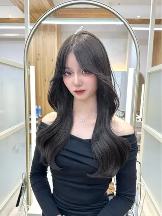 ロング カラー 🇰🇷韓国風くびれ ヘア🇰🇷中村優大のヘアスタイル