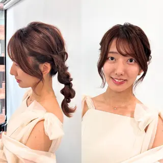 ロング カラー ヘアアレンジ Endearing 銀座/レイヤーカットのヘアスタイル