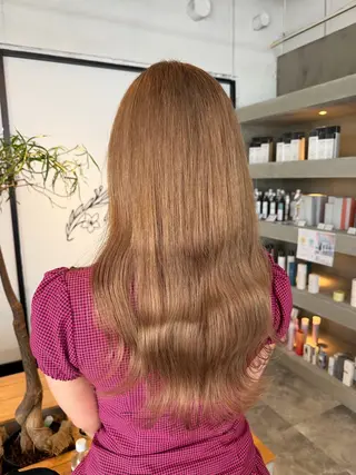 セミロング 🍒暖色カラー🔥 栗俣嵐のヘアスタイル