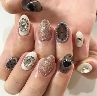 ネイル 渋谷／チップ長さ出し 👑アプレgel-xのネイルデザイン