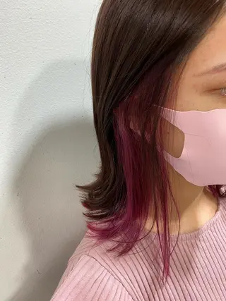 ミディアム カラー 髪質改善/レイヤー カット手塚奨のヘアスタイル