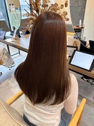 ロング 髪質改善美髪 矯正/髪質改善カラーのヘアスタイル