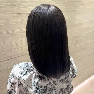 ミディアム カラー NATSUNO ✮ボブ/縮毛矯正のヘアスタイル