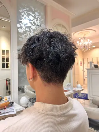 パーマ メンズ 生活が楽になる縮毛/ ブリーチなしカラーのヘアスタイル