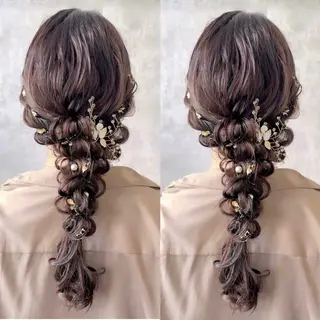 ロング ヘアアレンジ ヘアメ🎀ハイトーン 🩵エクステ🪄しほのヘアスタイル