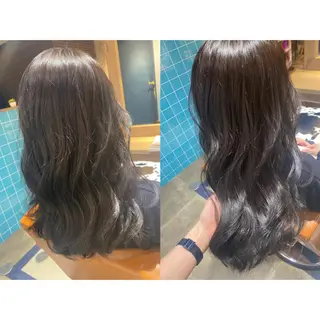 カラー 🩵盛れる顔周り/ 艶カラーemi🩵のヘアスタイル