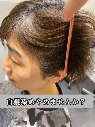 ショート カラー 白髪ぼかし/ショート /ミニボブだいじのヘアスタイル