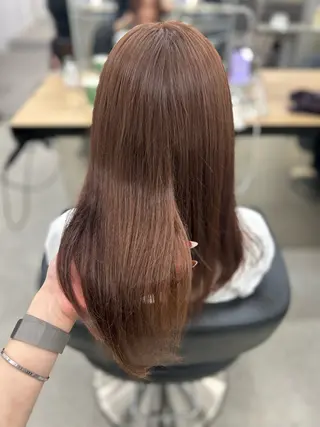 ロング カラー YUKA🤍ベージュ /ミルクティーのヘアスタイル