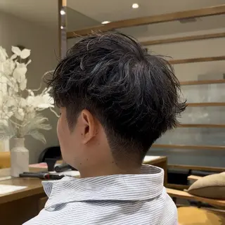ショート メンズ メンズ特化/フェザー パーマ 和哉のヘアスタイル