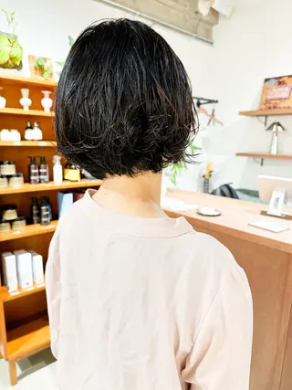 ミディアム パーマ kaito /都立大学herのヘアスタイル