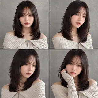 ミディアム カラー 🦋韓国風レイヤー/ 艶髪矯正🦋凛太郎のヘアスタイル