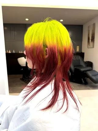 ミディアム カラー ハイトーン/レイヤー /ウルフ⭐️永田⭐️のヘアスタイル