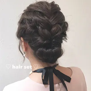 ヘアアレンジ 天神最安値エクステ カラーレイヤーカットのヘアスタイル