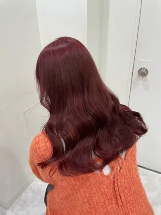 ロング カラー ヘアアレンジ ♥️渋谷の赤髪 トップ/らいる♥️のヘアスタイル
