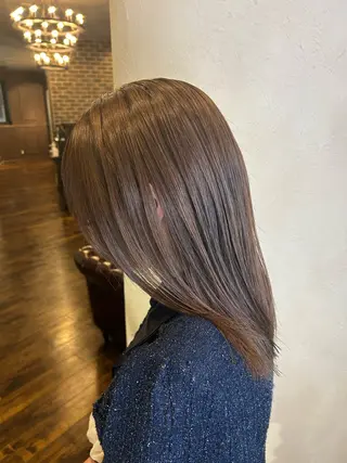 ミディアム カラー ヘアアレンジ 李奈🌼レイヤー/ 透明感カラーブリーチのヘアスタイル