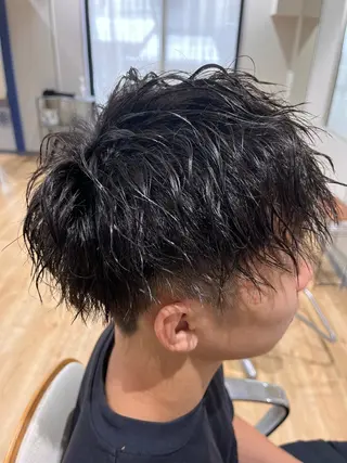 ショート カラー パーマ メンズ メンズサロン LiGKAITO🦖のヘアスタイル