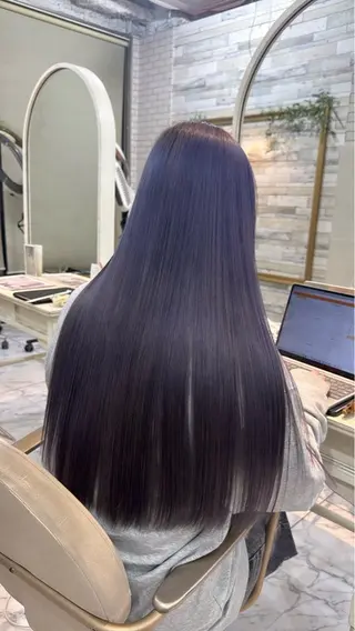 ロング カラー 🫐ブルベカラー🫐 ミルクティー/あれんのヘアスタイル