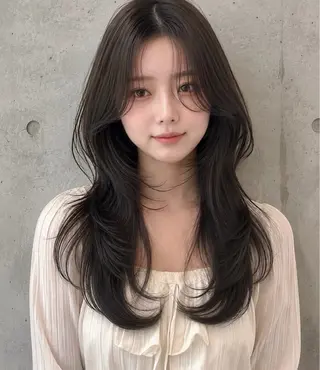 セミロング カラー ヘアアレンジ 🌫️大人韓国ヘア 🌫️naoyaのヘアスタイル