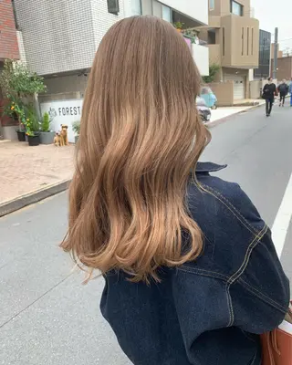 セミロング カラー 似合わせカラー🫶 小川千波のヘアスタイル