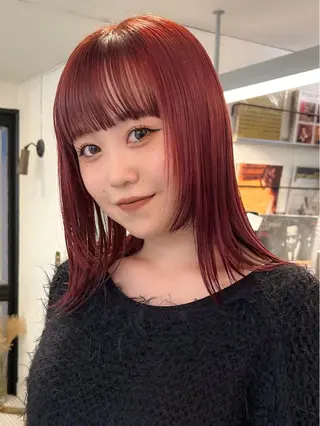セミロング カラー 暖色カラー🧡 ボブ🧚‍♀️マナのヘアスタイル