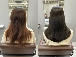 セミロング カラー 縮毛矯正×髪質改善 小笠原大樹のヘアスタイル