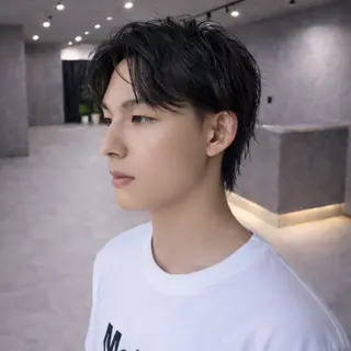 ミディアム パーマ nameless髪質 改善ブリーチ心斎橋のヘアスタイル