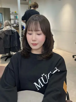 カラー ヘアアレンジ 似合わせ顔まわり カット💛森尾真由美のヘアスタイル