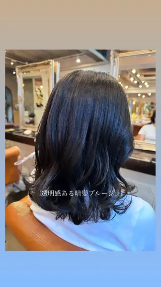 ミディアム カラー ハイライト/インナー /ブリーチ/レイヤーのヘアスタイル