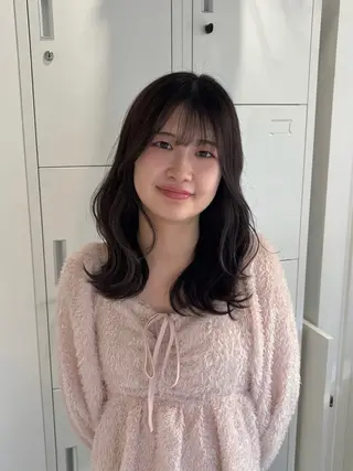 セミロング カラー recipe la couleurちずのヘアスタイル