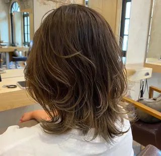 ミディアム カラー マンツーマン 美容師💚コウブチのヘアスタイル