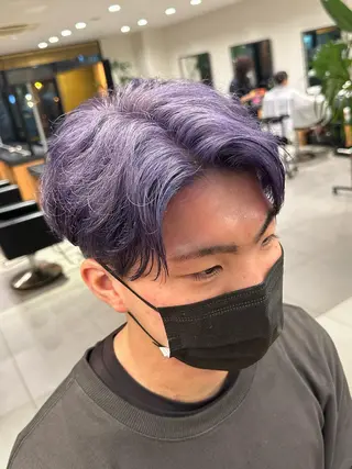 ショート カラー メンズ メンズパーマ特化/ シャドウ/波巻/陸翔のヘアスタイル